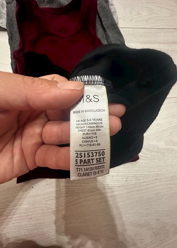Marks & Spencer Çocuk Pamuklu Kolsuz Atlet - Gri, Siyah, Bordo