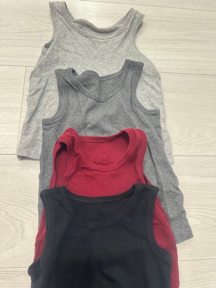 Çocuk Pamuklu Kolsuz Atlet - Gri, Siyah, Bordo - Görsel 2