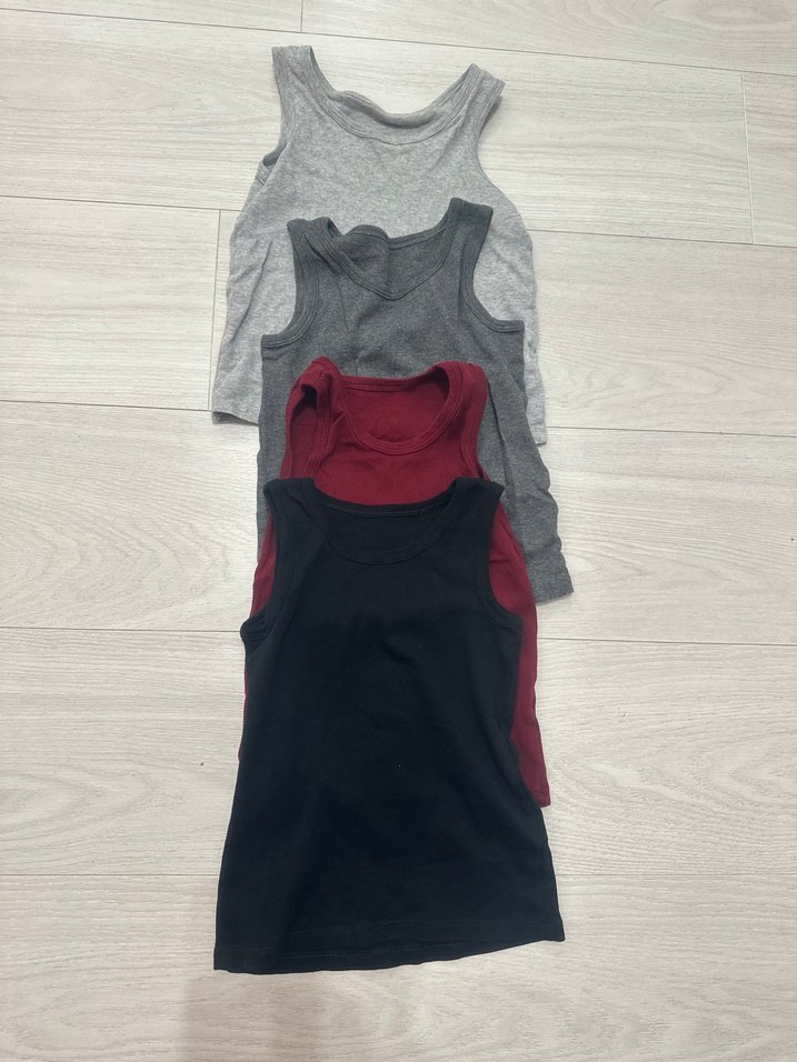 Çocuk Pamuklu Kolsuz Atlet - Gri, Siyah, Bordo - Görsel 3