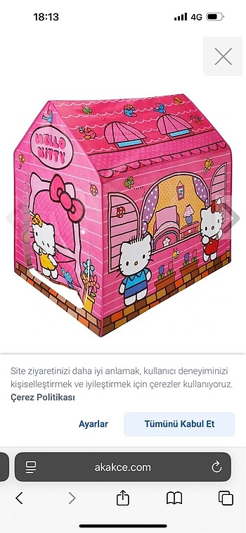  Beden Renk Hello kity çadır