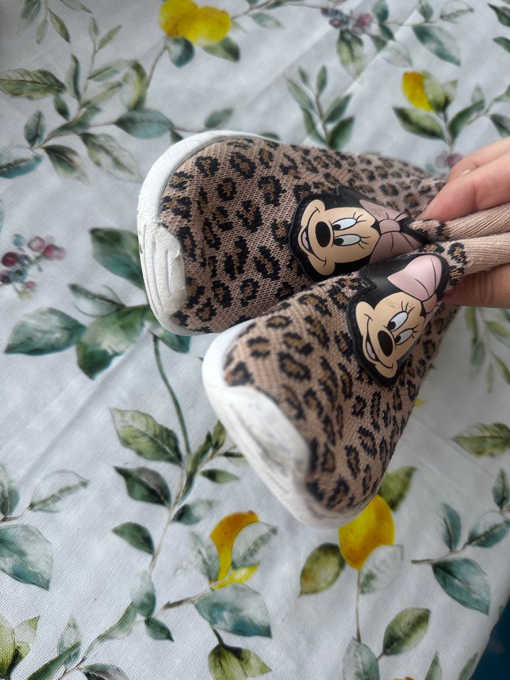 Leopar Desenli Örme Kız Çocuk Spor Ayakkabı - Görsel 3