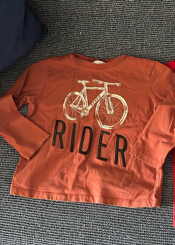 Erkek Çocuk Bisiklet Baskılı Kırmızı Tişört - Görsel 8