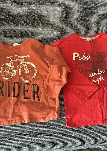 Erkek Çocuk Bisiklet Baskılı Kırmızı Tişört - Görsel 2