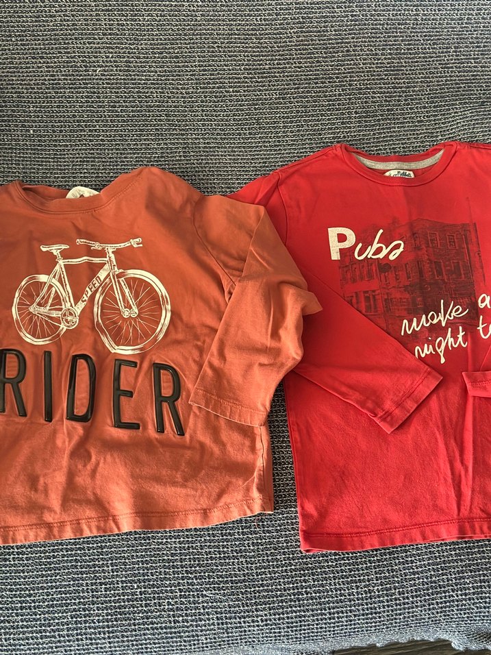 Erkek Çocuk Bisiklet Baskılı Kırmızı Tişört - Görsel 2