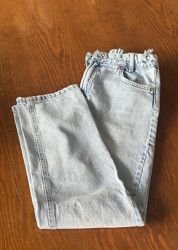 Kız çocuk Loose Fit Midi Denim Pantolon - Görsel 4