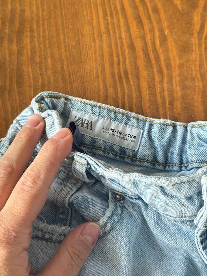 Kız çocuk Loose Fit Midi Denim Pantolon - Görsel 3