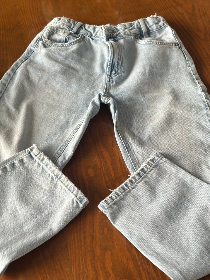 Kız çocuk Loose Fit Midi Denim Pantolon - Görsel 2