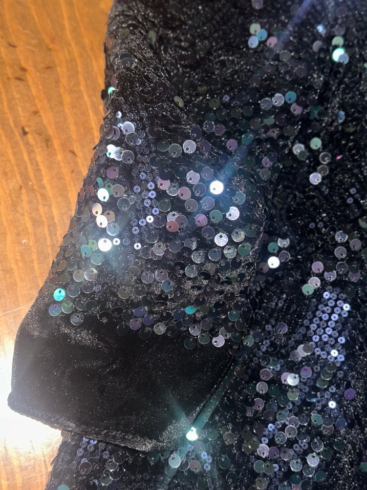 Çocuk Siyah Payetli Fiyonklu Abiye Elbise - Görsel 2