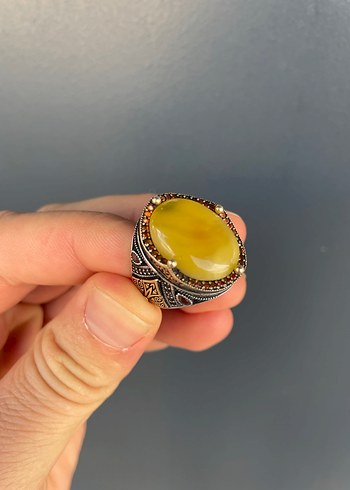 Büyük Kaya damla taşlı 15 gr gümüş yüzük