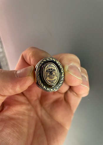 Gravür işleme -alparslan imzalı - selçuklu motif gümüş yüzük - Görsel 7