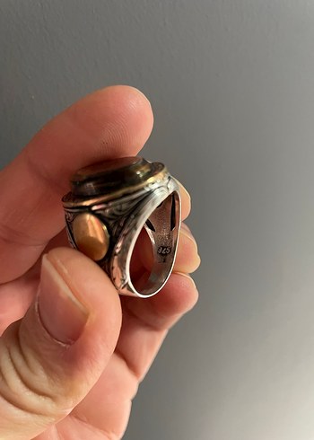 Gravür işleme -alparslan imzalı - selçuklu motif gümüş yüzük - Görsel 4