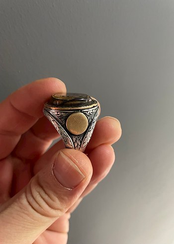 Gravür işleme -alparslan imzalı - selçuklu motif gümüş yüzük - Görsel 5