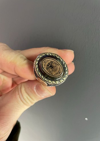 Gravür işleme -alparslan imzalı - selçuklu motif gümüş yüzük - Görsel 2