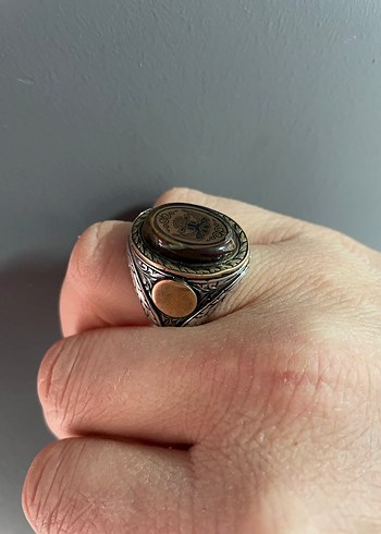 Gravür işleme -alparslan imzalı - selçuklu motif gümüş yüzük - Görsel 9