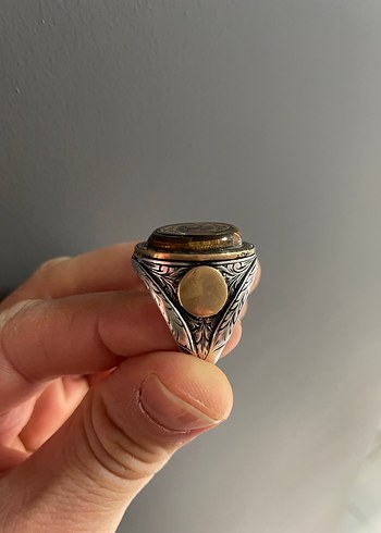 Gravür işleme -alparslan imzalı - selçuklu motif gümüş yüzük - Görsel 6