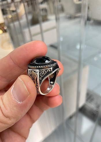 Faseta kesim ağır ve işçilikli zümrüt Yeşil Yüzük - Görsel 3