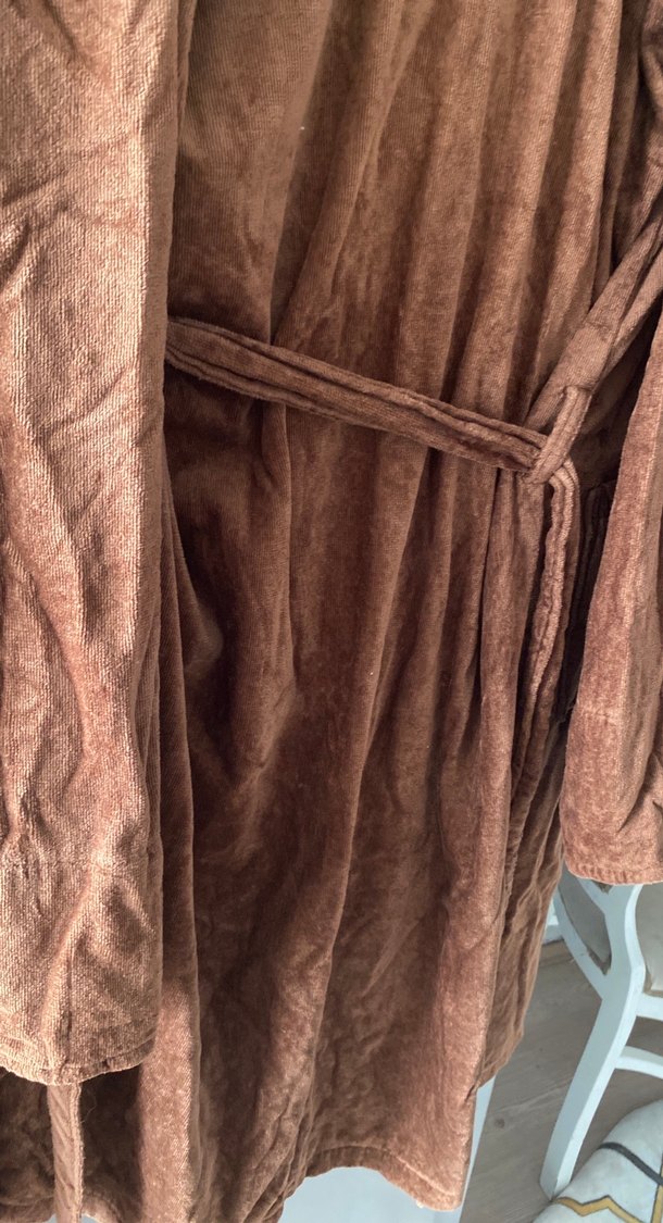 Uzun Kahverengi Bohem Kadın Bornoz - Görsel 3