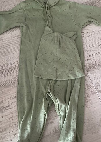 Gri Bebek Hastane Tulumu ve Şapka Takımı - Görsel 2