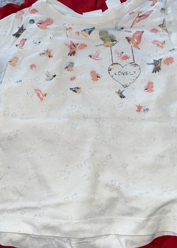 Kız Çocuk Uzun Kollu Baskılı Pamuklu Tişört - Görsel 2