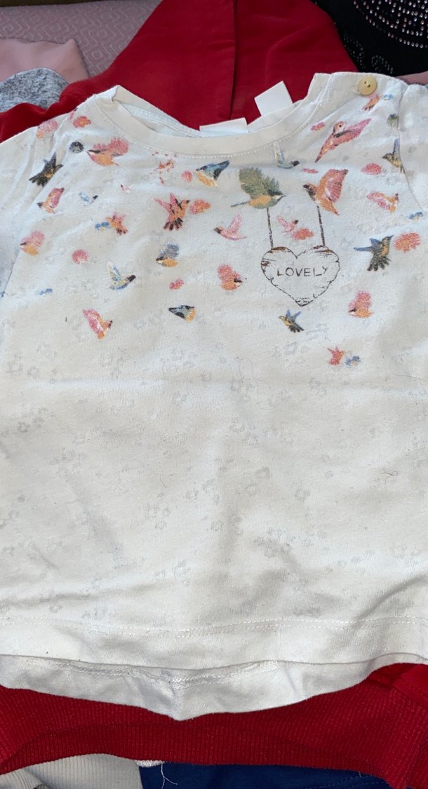 Kız Çocuk Uzun Kollu Baskılı Pamuklu Tişört - Görsel 2