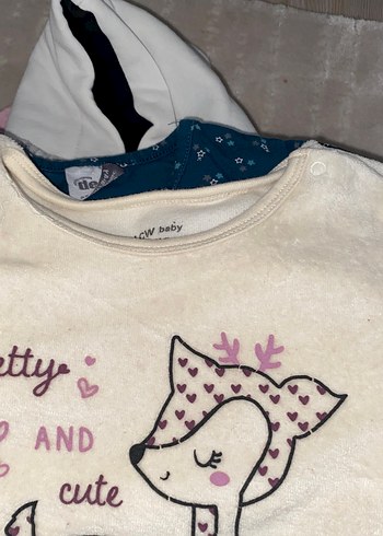 Beyaz Baskılı Pamuklu Kız Çocuk Uzun Kollu Tişört - Görsel 2