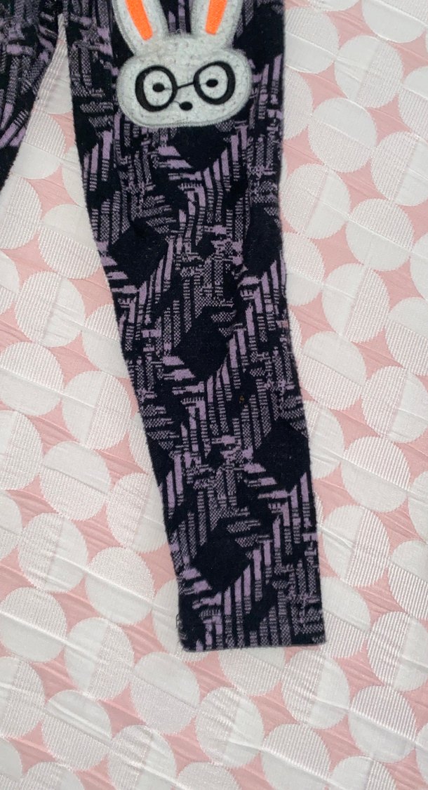 Kız Çocuk Mor Batik Desenli Tayt - Görsel 2