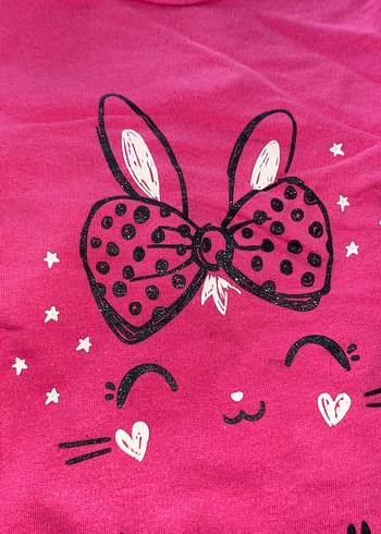 Kız Çocuk Pembe Uzun Kollu Dantel Detaylı Tişört - Görsel 2