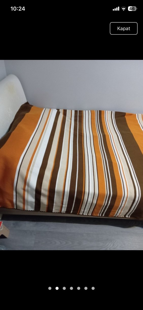 Kahverengi Çizgili Yatak Örtüsü - Görsel 2