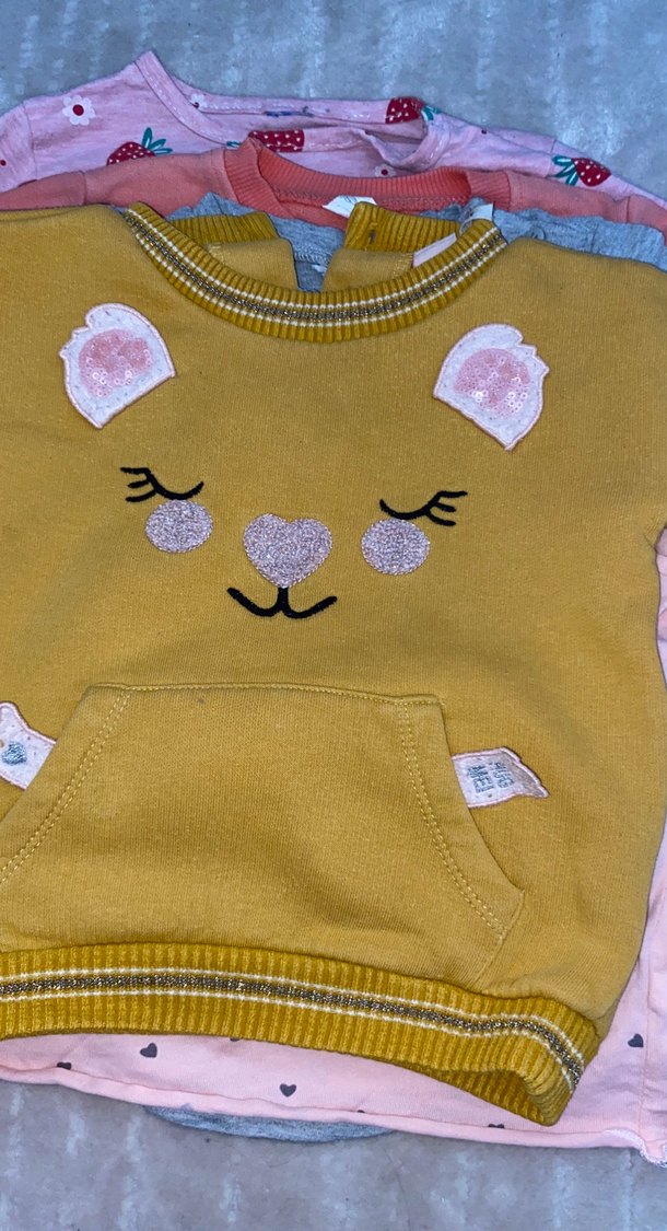 Nakışlı Sarı Uzun Kollu Bebek Kız Takımı - Görsel 2