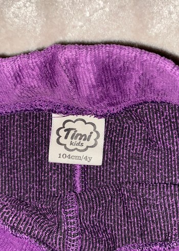 Kız Çocuk Mor Kadife Tayt - Görsel 3