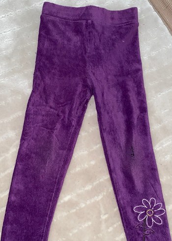 Kız Çocuk Mor Kadife Tayt - Görsel 2