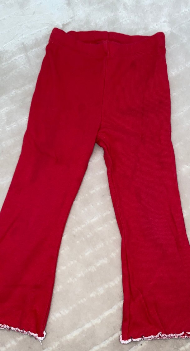 Kız Çocuk Kırmızı Fırfırlı Tayt - Görsel 2