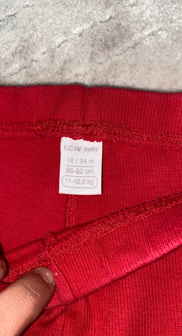 Kız Çocuk Kırmızı Fırfırlı Tayt - Görsel 3