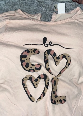 Pembe Uzun Kollu Baskılı Kız Tişörtü - Görsel 2