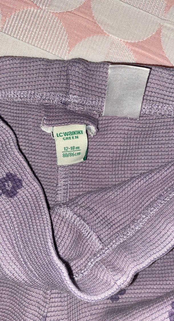 Kız Çocuk Gri Çiçek Desenli Tayt - Görsel 3