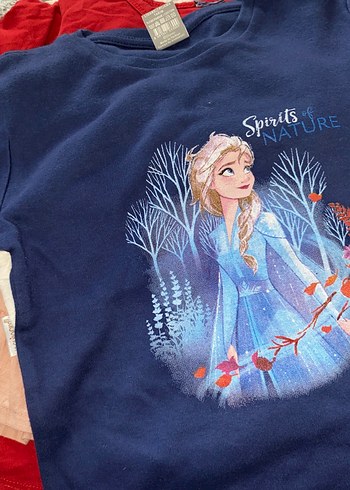 Kız Çocuk Mavi Baskılı Uzun Kollu Tişört - Görsel 2