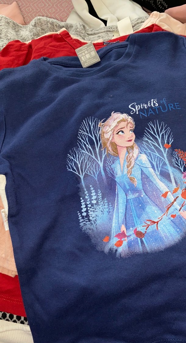 Kız Çocuk Mavi Baskılı Uzun Kollu Tişört - Görsel 2