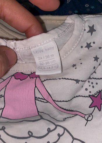 Kız Çocuk Beyaz Baskılı Fırfırlı Tişört - Görsel 2