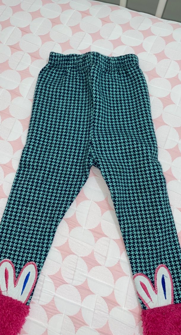 Kız Çocuk Çok Renkli Nakışlı Tayt - Görsel 2