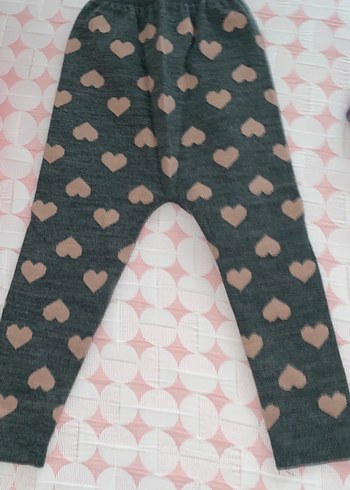 Kız Çocuk Gri Triko Tayt - Görsel 3