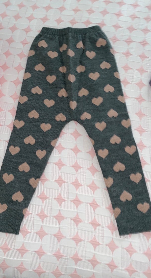 Kız Çocuk Gri Triko Tayt - Görsel 3