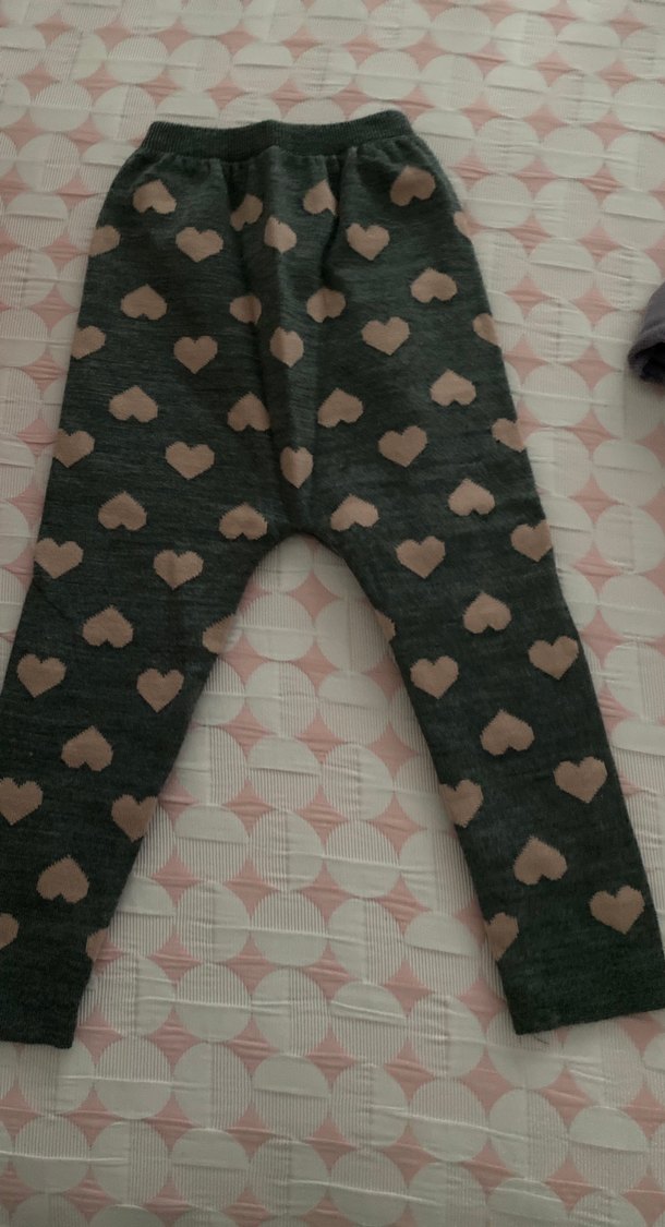 Kız Çocuk Gri Triko Tayt - Görsel 2