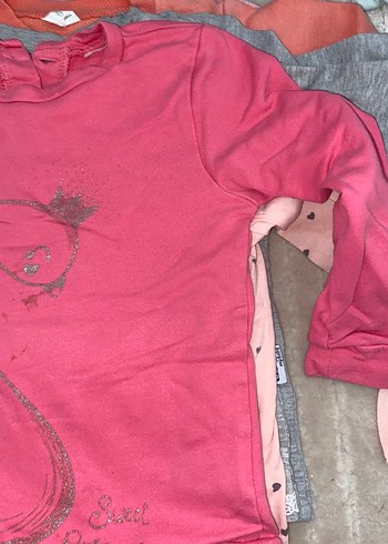 Kız Çocuk Pembe Uzun Kollu Baskılı Tişört - Görsel 2