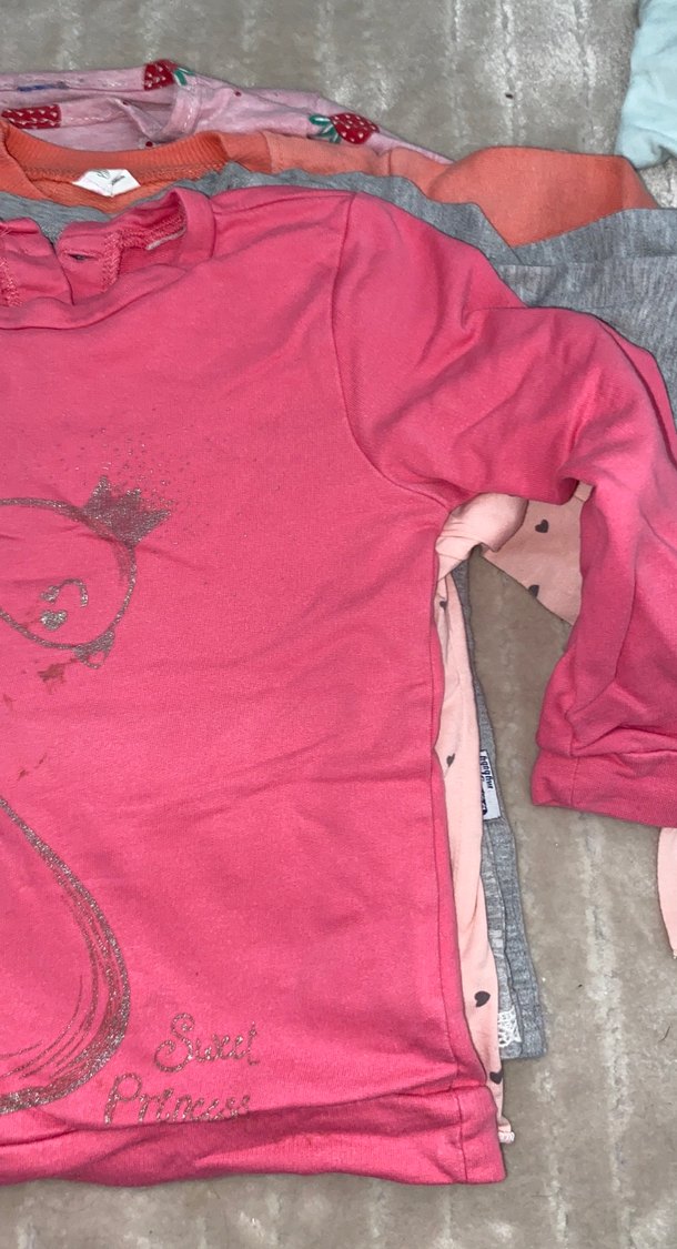 Kız Çocuk Pembe Uzun Kollu Baskılı Tişört - Görsel 2