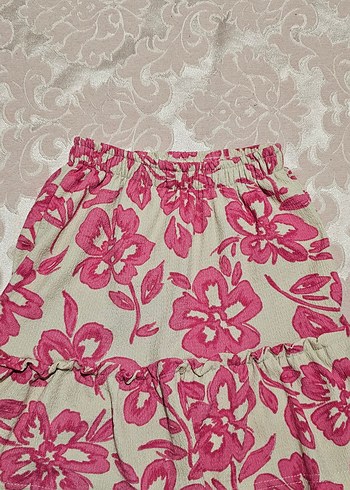 Pembe Çiçekli Volanlı Kız takım