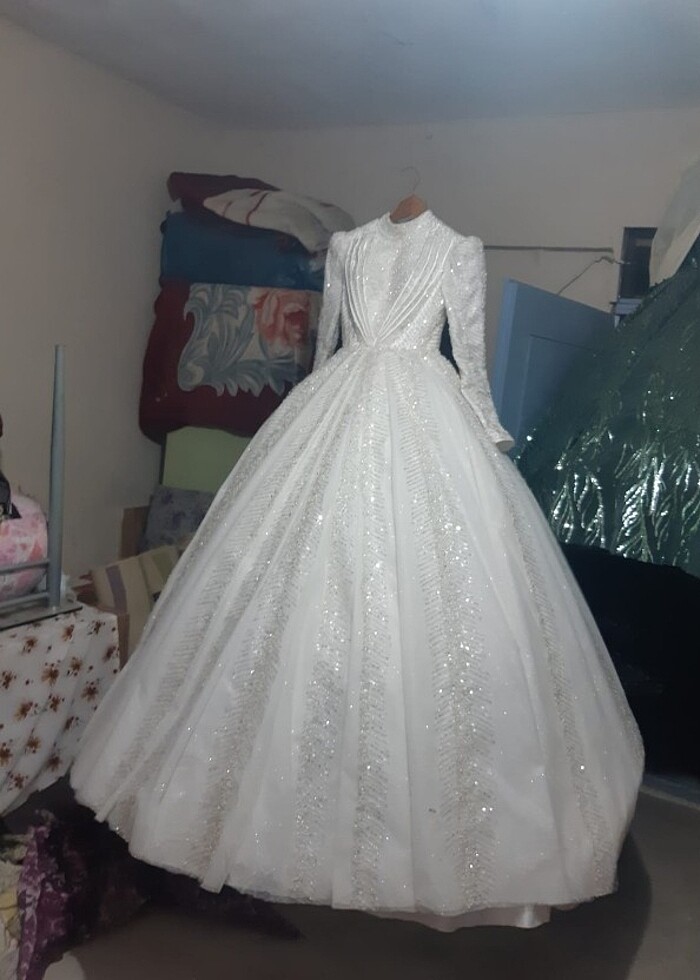 Beyaz prenses model gelinlik  - Görsel 3