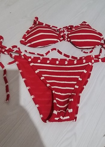 2 adet Kırmızı Örgü Bohem Bikini Takımı - Görsel 3