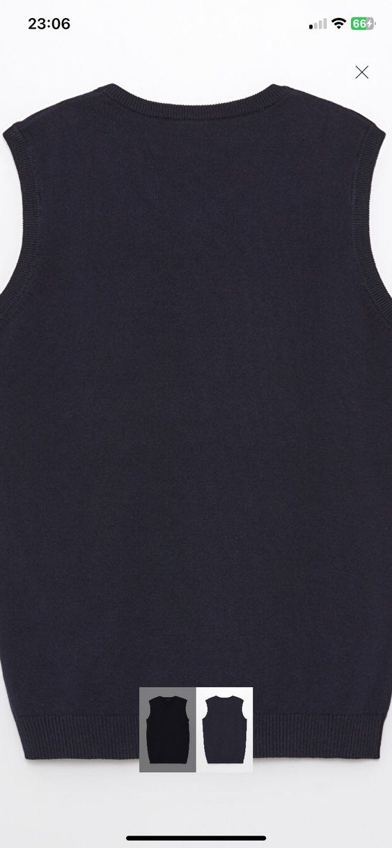 V Yaka Lacivert Örme çocuk Süveter - Görsel 2