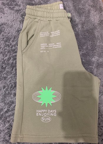 Erkek Pastel Yeşil Baskılı Rahat Şort - Görsel 4