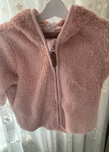 Kız Çocuk Pembe Kapüşonlu Kürklü Mont - Görsel 2